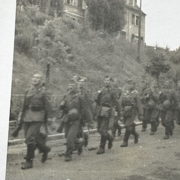 RPPC Military Soldiers Marching In Bangladesh WWI? Real Photo Postcard Cycles - Picture 5 of 5